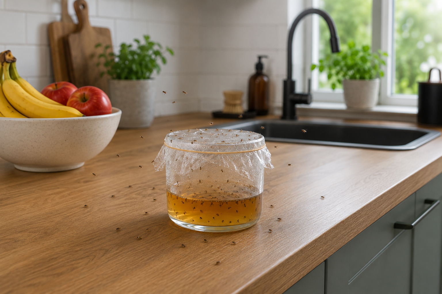 Fruitvliegjes vangen: oma helpt je er snel van af!