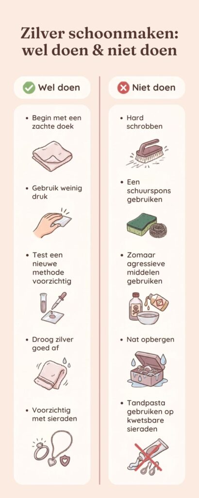 Infographic zilver schoonmaken