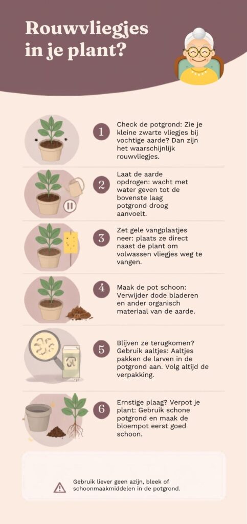 Rouwvliegjes bestrijden stap voor stap